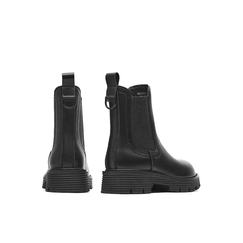 红蜻蜓女鞋官方旗舰店红蜻蜓切尔西女冬季新款时尚潮流英伦风舒适百搭单靴WJC410751