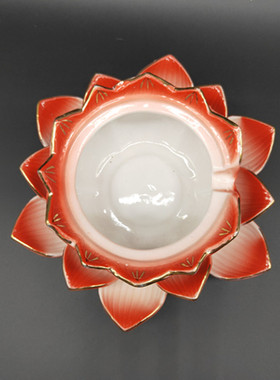 陶瓷佛经招财进宝八吉祥酥油灯