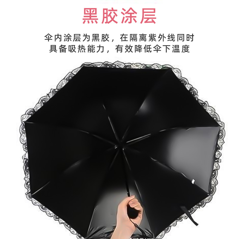 公主蕾丝两用超大加固迷你防紫外线太阳伞晴雨伞超轻女双人遮阳伞