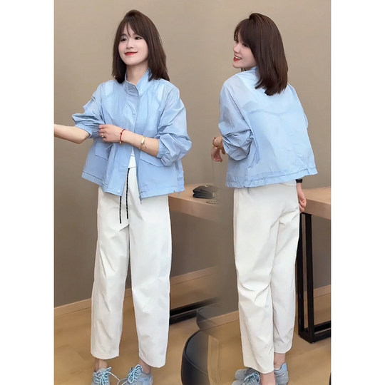 韩系高品质立领时尚防晒外套女薄夏季休闲百搭小个子冲锋衣上衣潮