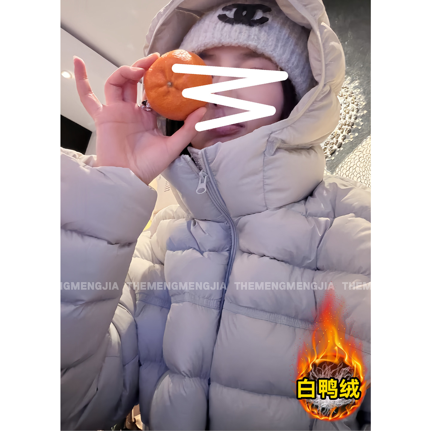 轻薄泡芙排骨羽绒服女2025冬季新款爆款小个子韩系连帽白鸭绒外套