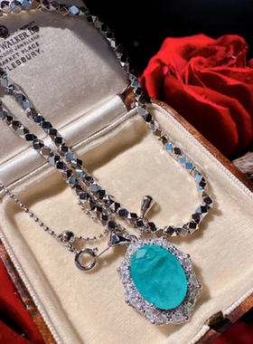 塞纳河畔湖蓝雪花宝石项链音符露珠镀18K金 星星点点帕拉锆石项链