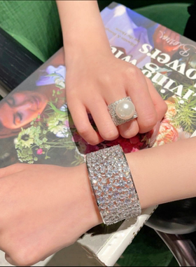 女天然锆石法式戒指耳环手镯