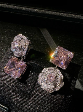 繁花仙女 玫瑰花粉方宝石项链 帕帕拉恰镀18K金 山茶花粉锆石手链