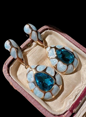 土耳其蓝玉髓富贵豆宝石手链 水灵水灵 镀18K金 水滴花朵锆石项链