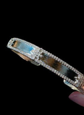 藤蔓人鱼泪流星宝石手镯 星河璀璨 镀18K金 弧形星芒锆石戒指组合