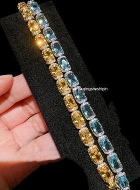 18K金天然黄钻手链女款