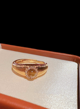 意大利拉丝蝴蝶兰花宝石项链 宴会高定 珍珠篮子编织项链戒指套装