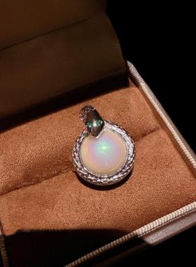 鱼姬炫彩 马贝珍珠灵蛇宝石项链 塔希提 灵蛇贝珠耳环套装百搭