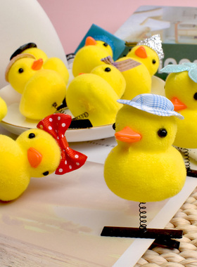 卖萌神器小黄鸭发夹弹簧头饰班级幼儿园礼品儿童装饰头饰发饰品