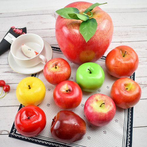 仿真苹果模型 塑料假水果红富士红苹果蛇果摆件装饰摆设道具玩具 - 图1