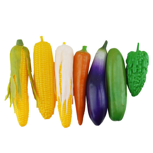 塑料假蔬菜瓜果仿真蔬菜胡萝卜玉米辣椒模型装饰幼儿摆件道具玩具 - 图3