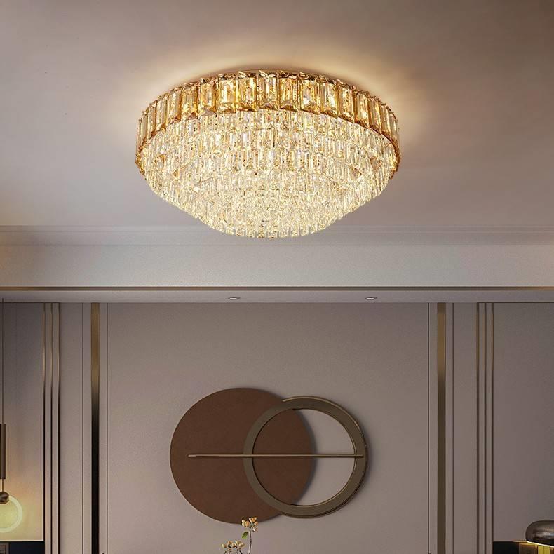 客厅主灯水晶吸顶灯后现代轻奢欧式现代简约圆形大气餐厅卧室灯具-图0