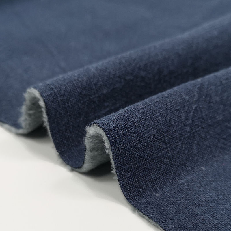 纯色亚麻布加绒加厚苎麻布秋冬竹节棉麻布料diy高档服装面料清仓_虎窝淘