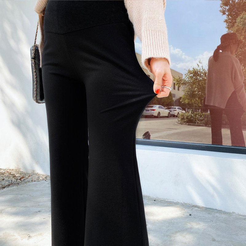 优密儿孕妇春秋外穿孕妇裤喇叭裤 筝华母婴孕妇阔腿裤