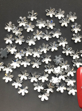 diy平底雪花异形白色玻璃水钻