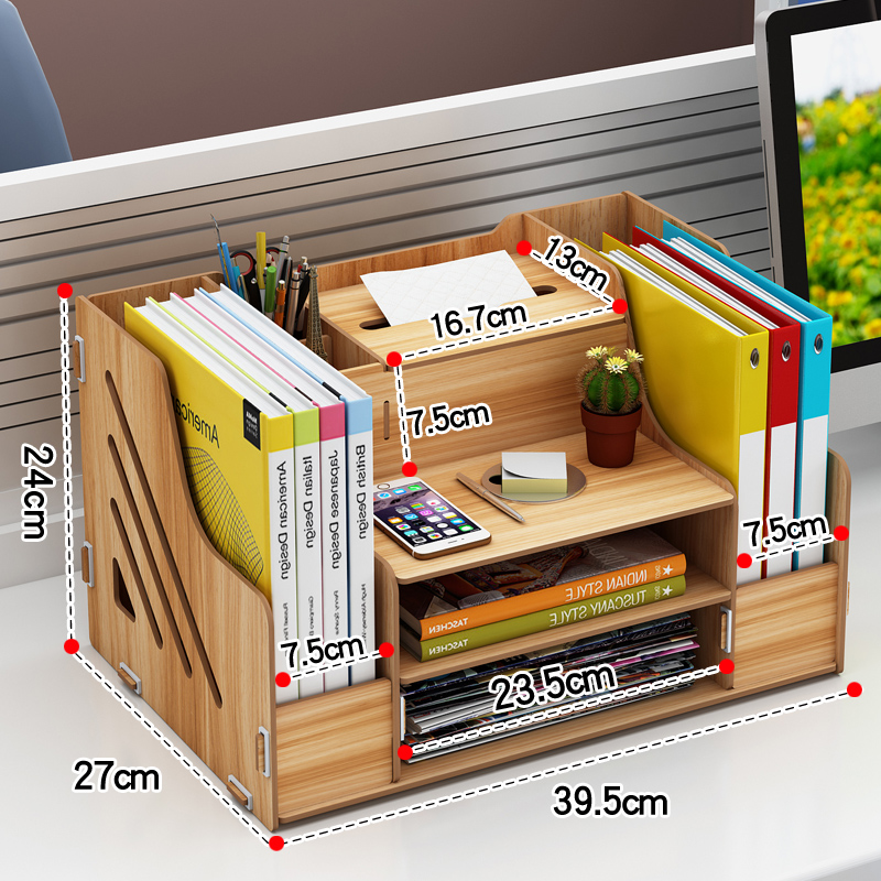 书桌置物架桌上小书架办公桌收纳文具收纳盒桌面整理神器学生笔筒