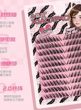 平度市小云雀假睫毛工艺品行小恶魔古风斜飞狐系萌乱假睫毛10排大