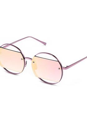 珍视光学潮流镂空圆框太阳镜新款女士尼龙防紫外线