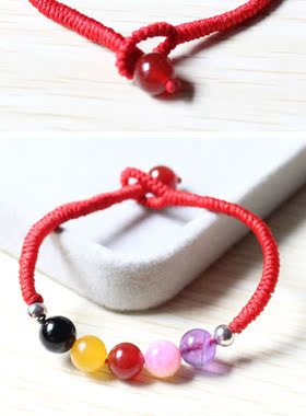 天然水晶转运珠本命年红手绳