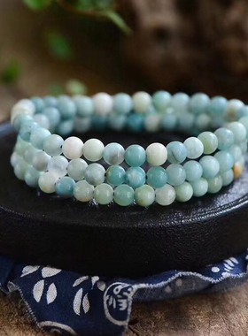 精品天然天河石多圈手链 天然天河石手链 3圈天河石多宝手链