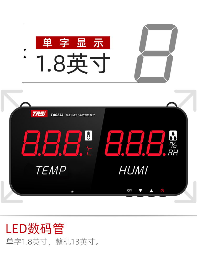 电子温湿度计工业型档案室房间药店专用温度计一体显示器表挂墙用-图0