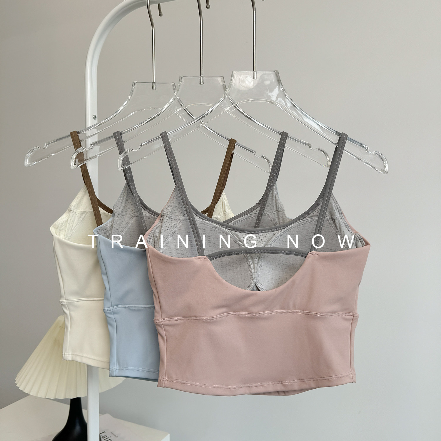 运动内衣女夏季细肩带瑜伽服背心固定杯吊带防震跑步训练健身文胸,淘宝优惠券,粉丝福利购,淘宝优惠卷