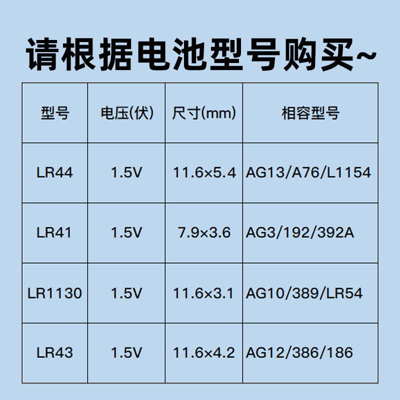 松下1.5v纽扣电池AG1/ag3/ag4/ag10/ag13/LR44/lr41/L736C手表用lr1130 189 L1154 A76 357a电子玩具遥控器 - 图1