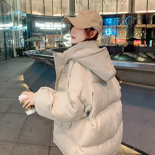 oversize面包服短款羽绒棉衣棉服女2026年新款潮秋冬季外套厚棉袄 - 图0