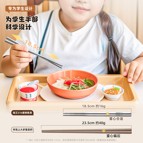 316不锈钢筷子勺子套装便携式304餐具盒学生儿童个人一人用专收纳 - 图2