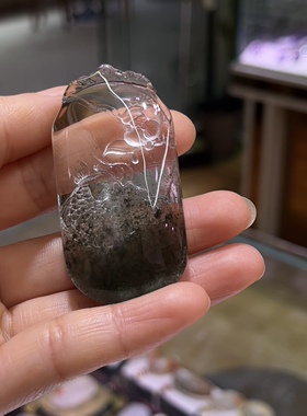 天然水晶绿幽灵聚宝盆锦鲤莲花吊坠项链连年有余晶体通透明亮优美