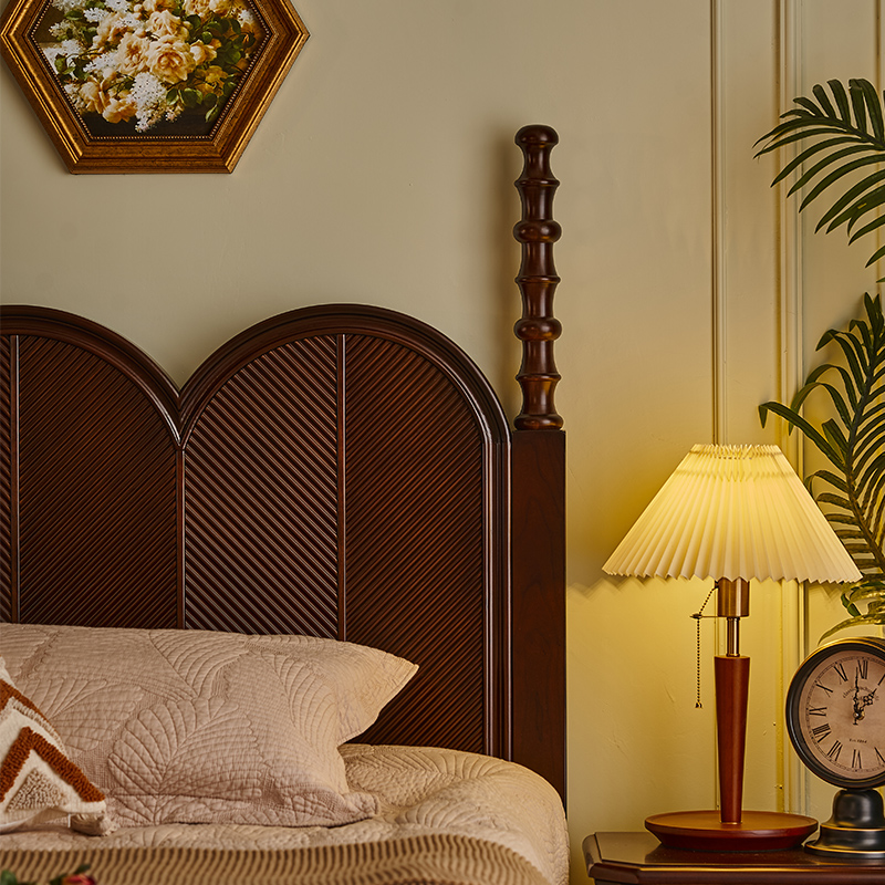 熙和美式法式复古全实木双人床主卧现代简约婚床卧室1.8米大床