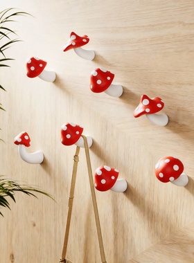 可爱蘑菇造型挂钩收纳摆件