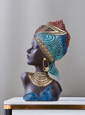 非洲母子人物雕塑摆件桌面装饰品