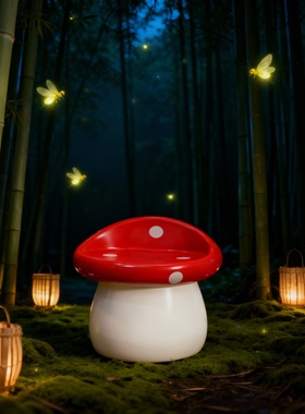 创意蘑菇造型装饰椅户外庭院