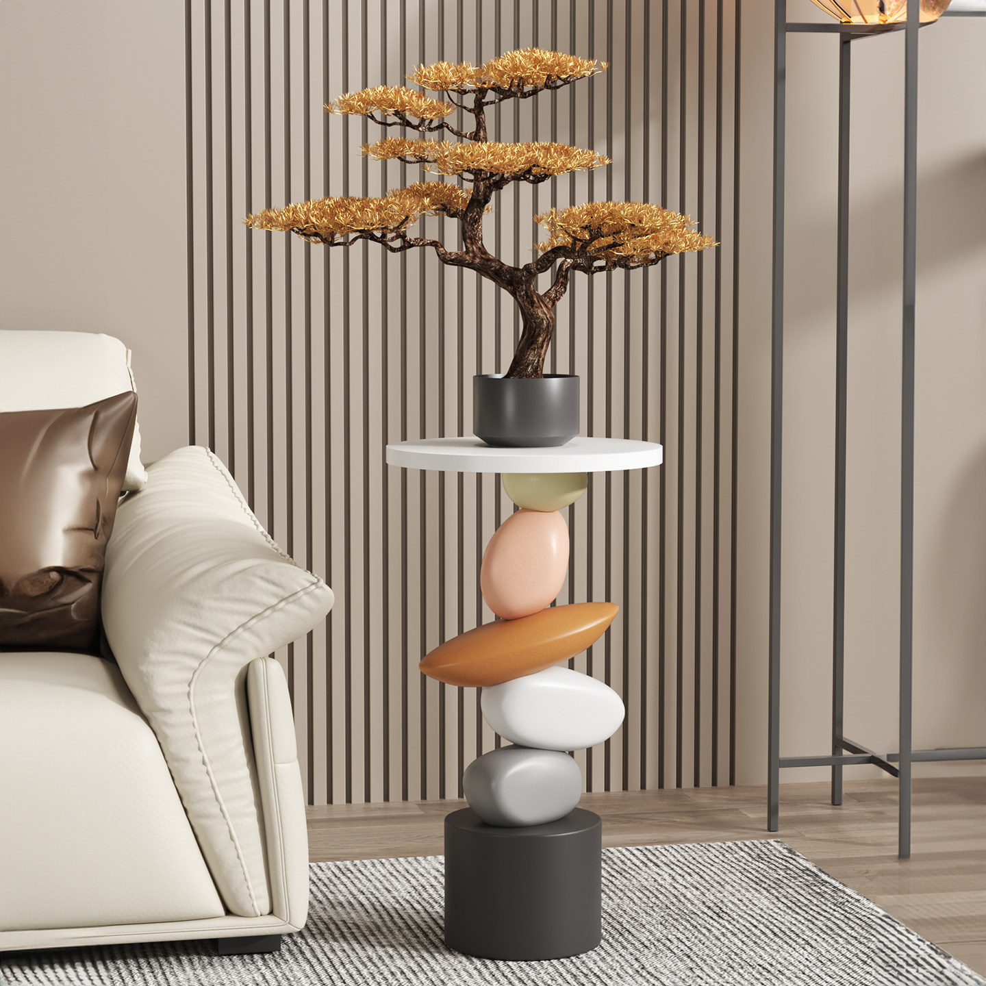 创意简约时来运转边几落地摆件客厅沙发旁茶几桌子轻奢高级感装饰,淘宝优惠券,粉丝福利购,淘宝优惠卷