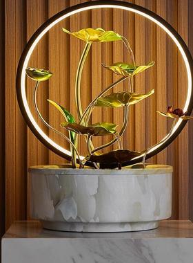 流水生财循环水摆件客厅玄关装饰