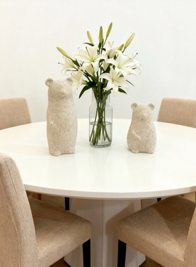 北欧小熊轻奢天然石摆件