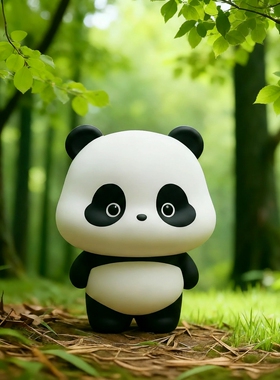 可爱熊猫摆件办公室桌面装饰品