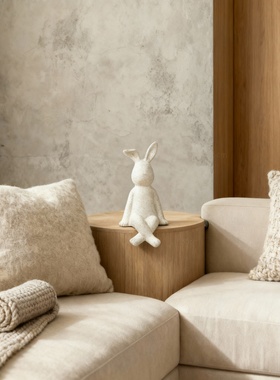 北欧简约兔子陶瓷装饰摆件