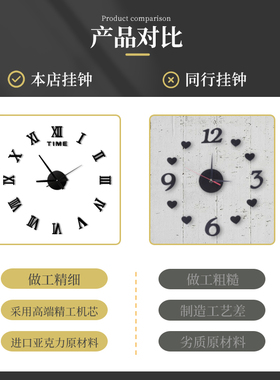 欧式diy创意时钟简约壁挂客厅