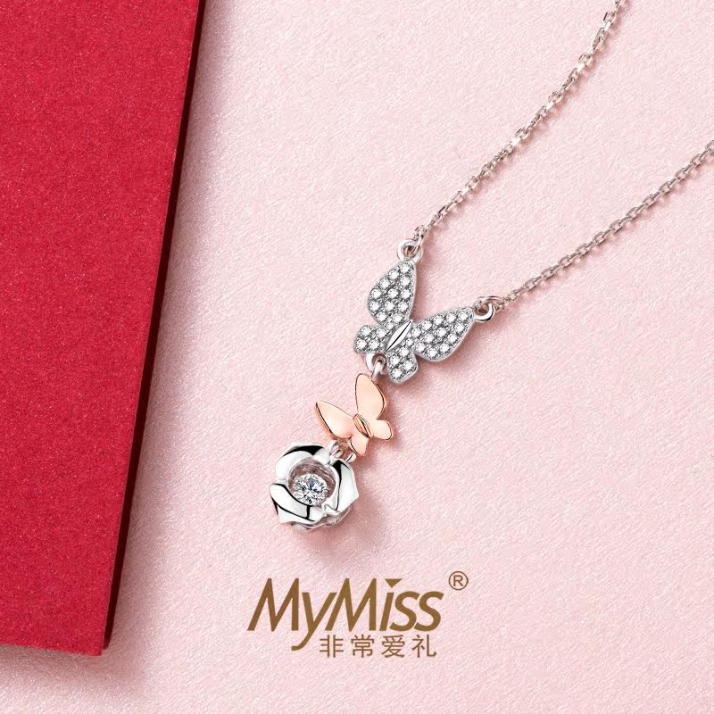 mymiss银项链女短款简约洛奇锁骨链 mymiss项链