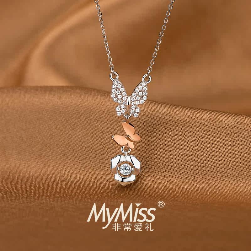 mymiss银项链女短款简约洛奇锁骨链 mymiss项链