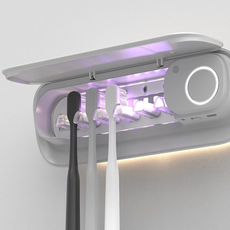 Otlan/奥特朗智能牙刷消毒器烘干紫外线杀菌免打孔浴室牙刷置物架 - 图1