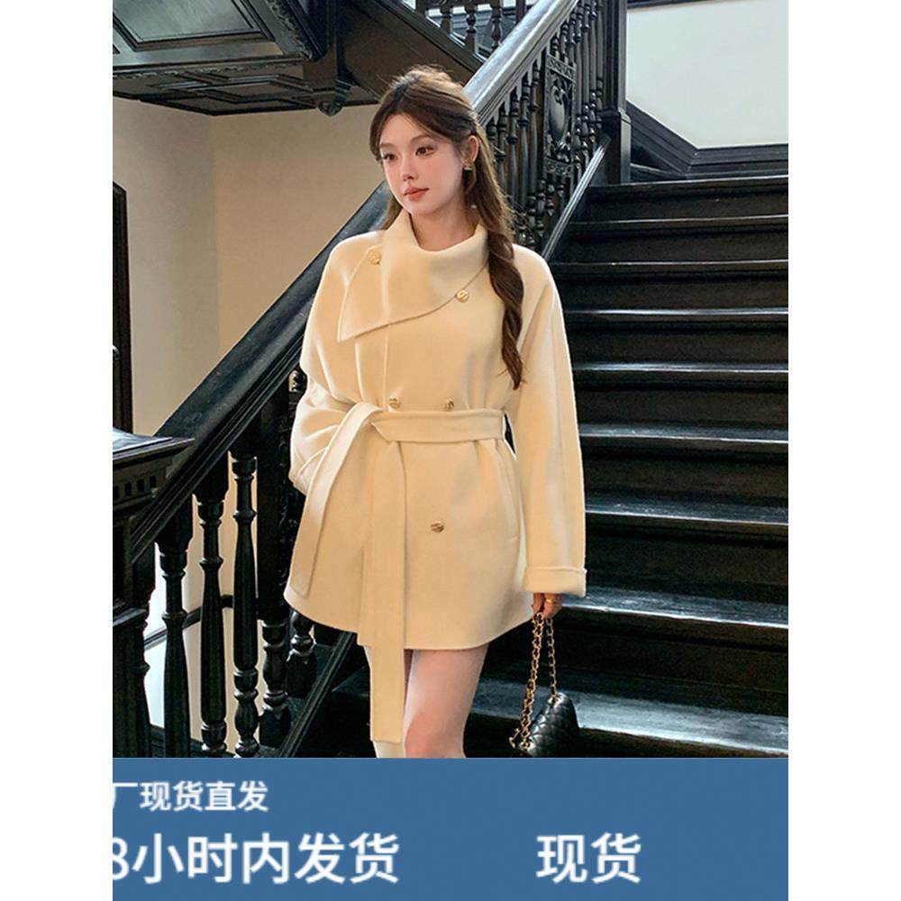白色毛呢外套女短款2025秋新款韩系高级感今年流行爆款呢子大衣,淘宝优惠券,粉丝福利购,淘宝优惠卷