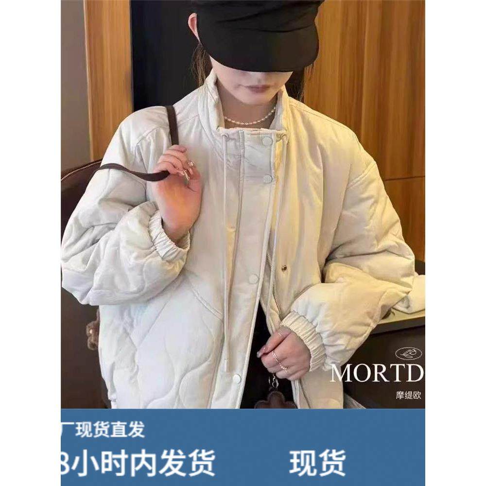 2025秋冬新款立领抽绳休闲棉服女宽松百搭夹棉外套时尚棉袄上衣潮,淘宝优惠券,粉丝福利购,淘宝优惠卷
