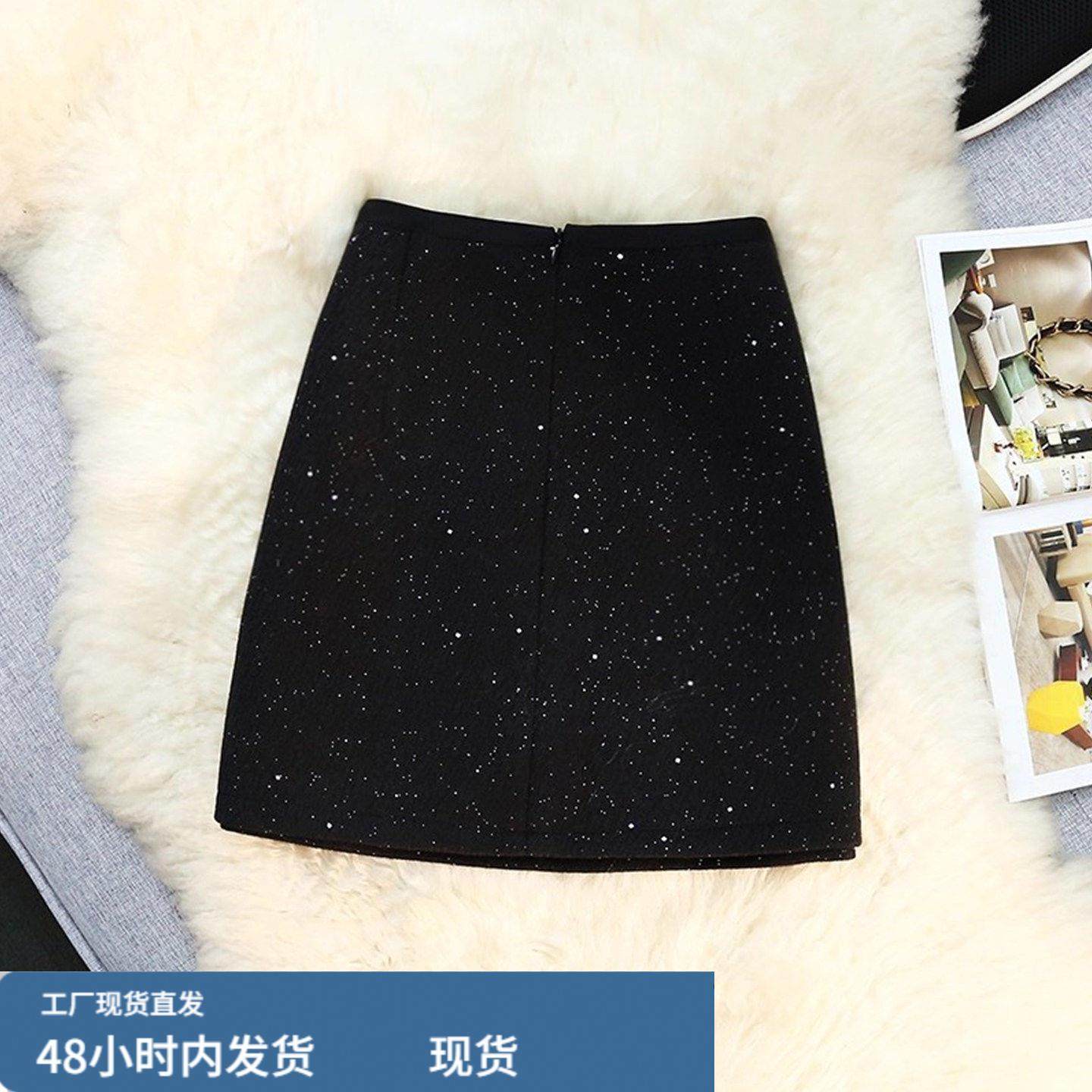 大码灰色毛呢半身短裙女秋冬巨好看的半裙胖mm高腰显瘦a字包臀裙,淘宝优惠券,粉丝福利购,淘宝优惠卷