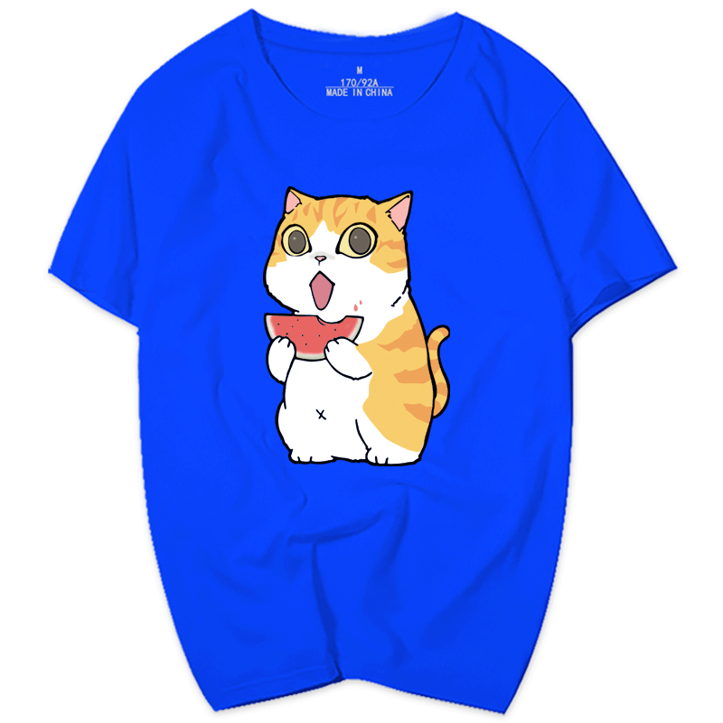 吃瓜柴犬短袖猫狗图案可爱夏t恤 skbanruT恤