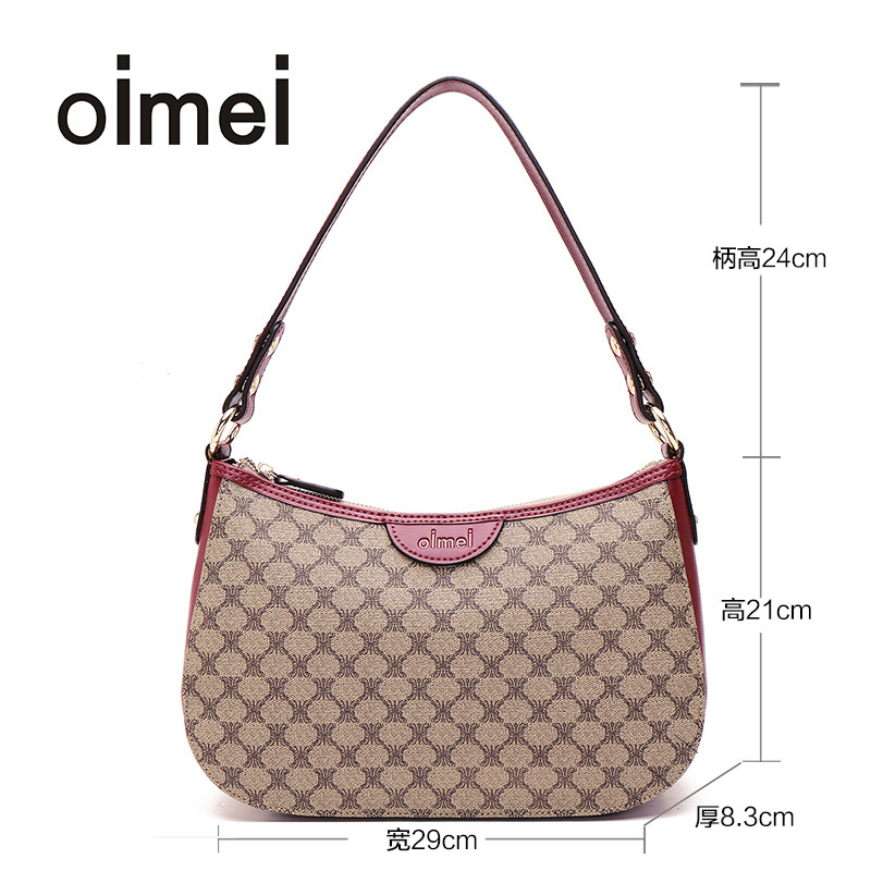 oimei女士简约百搭ins中年单肩包 oimei女士包袋