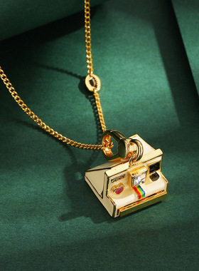 珐琅彩釉拍立得相机吊坠项链